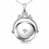 Sterling Silver Round Swivel Picture Locket