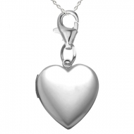 Sterling Silver   Sweetheart  Heart Locket w  Charm Lock