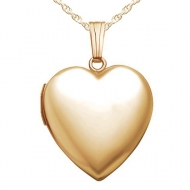 14K Gold Filled Yellow Small Plain Heart Locket