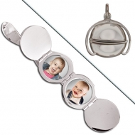 Sterling Silver Ball Four Photo Locket