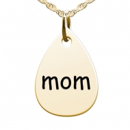 Mom Teardrop Shaped Charm