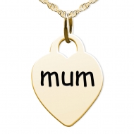 Mum Heart Shaped Charm