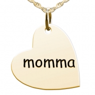 Momma Sideways Heart Shaped Charm