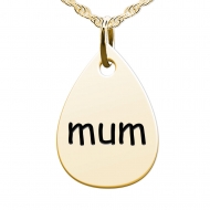 Mum Teardrop Shaped Charm
