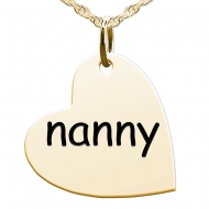 Nanny  Sideways Heart Shaped Charm