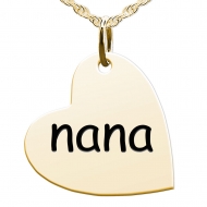 Nana Sideways Heart Shaped Charm