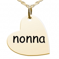 Nonna  Sideways Heart Shaped Charm