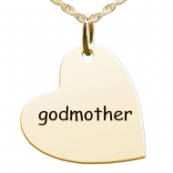 Godmother  Sideways Heart Shaped Charm