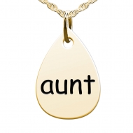 Aunt  Teardrop Shaped Charm