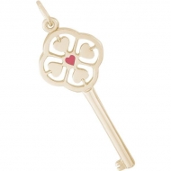 KEY LG 4 HEART RED CTR