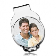 Sterling Silver Photo Engraved   Quarter Size  Money Clip