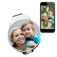 Sterling Silver Photo Engraved   Silver Dollar Size  Money Clip