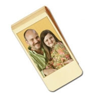 Gold Plate Photo Engraved Money Clip