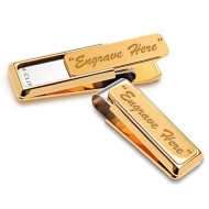 18K Yellow Gold Plated Engravable  New Yorker  M Clip