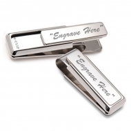 Rhodium Plated Engravable  Monterey  M Clip