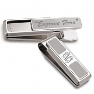 Brushed Stainless Steel Engravable  M Clip