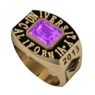 Men s Round Square Emerald Class Ring