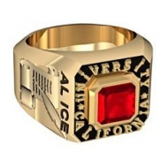 Men s Square Emerald Class Ring