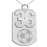 Soccer Dog Tag with Number Pendant Swivel
