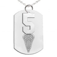Lacrosse Dog Tag with Number Pendant Swivel