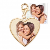 Petite Heart with Border Photo Charm For Bracelet