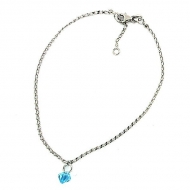 Sterling Silver Adjustable Anklet   Ankle Bracelet Crystal