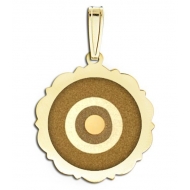 Evil Eye Engraved Scalloped Round Pendant