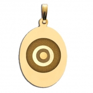 Evil Eye Engraved Oval Pendant
