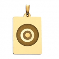 Rectangle Evil Eye Engraved Pendant