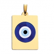Rectangle Evil Eye Engraved Pendant