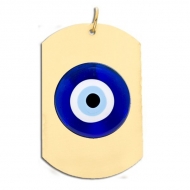 Evil Eye Color Dog Tag Pendant