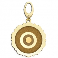 Scalloped Round Evil Eye Engraved Charm