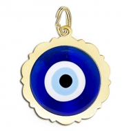 Scalloped Round Evil Eye Color Charm