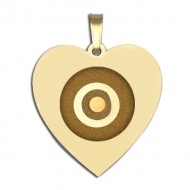 Evil Eye Engraved Heart Pendant