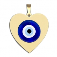 Evil Eye Color Heart Pendant