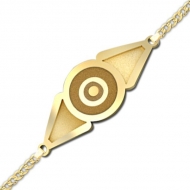 Evil Eye Engraved Bracelet w  Curb Chain