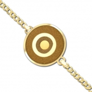Evil Eye Engraved Round Bracelet w  Curb Chain