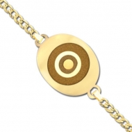 Evil Eye Engraved Oval Bracelet w  Curb Chain