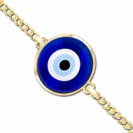 Evil Eye Color Round Bracelet w  Curb Chain