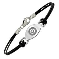 Sterling Silver Evil Eye Engraved  Rope Bracelet