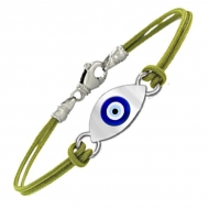 Sterling Silver Evil Eye Color  Rope Bracelet