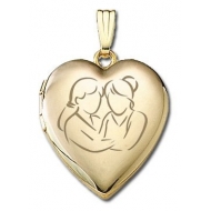 Solid 14K Yellow Gold  Sisters Devotion  Locket