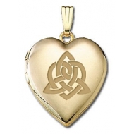 Solid 14K Yellow Gold   Sisters Love   Celtic Heart Locket