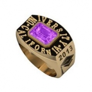 Boy s Round Square Emerald Class Ring