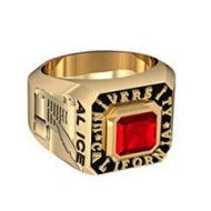 Boy s Square Emerald Class Ring
