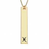 Pisces Symbol Dog Tag Pendant