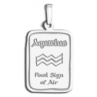 Aquarius Symbol Rectangle Charm or Pendant