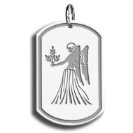 Virgo Symbol Dog Tag Pendant