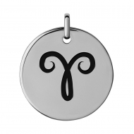 Aries Symbol Heart Charm or Pendant
