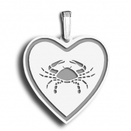 Cancer Symbol Heart Charm or Pendant